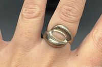 Ring on hand showing size and design