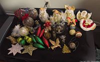 Full assortment of ornaments on tabletop