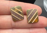 Front view showing design and coloration of both earrings