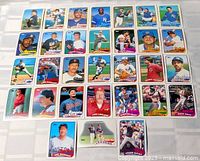 Full layout of all 31 baseball cards