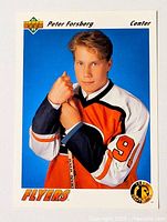 Full front view of Peter Forsberg rookie card