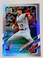 Front of 2021 Topps Shohei Ohtani foil card