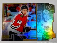 Front view of Connor Bedard foil card showing full design