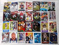Full layout of all 28 football cards