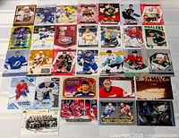 All 30 hockey cards laid out in five rows showing fronts