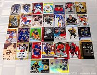 All 30 hockey cards laid out in grid
