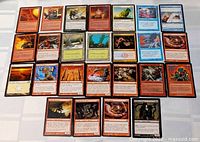 All 25 MTG cards laid out five by five