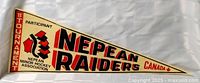 Full view of cream felt Nepean Raiders pennant
