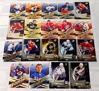 Full lot layout showing 19 Upper Deck rookie cards arranged in four rows