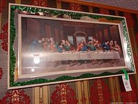 Full view of framed lithograph print on wall