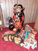 Group shot of all Halloween items on floor