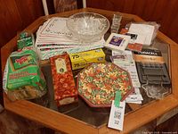 overview of entire lot on glass table