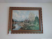 Full view of framed Bachmann landscape print on wall
