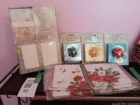 Full lot showing boxed wrap, napkins set, three Express bow packs