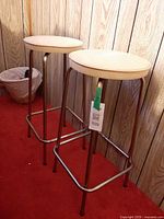 Two Soudex bar stools front view