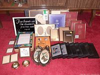 Group shot of all frames laid out on carpet