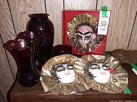 All glass pieces and masks grouped together