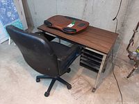 Desk, chair and lap desk overall view