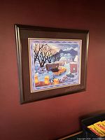 Framed print on wall showing entire artwork and frame