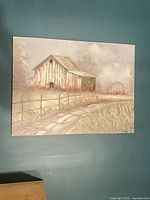 Front view of entire canvas artwork hung on wall