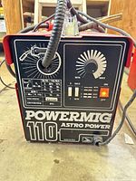 Front view of Astro PowerMIG 110 control panel