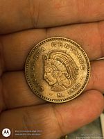 Obverse showing Cuauhtémoc head, denomination and date