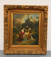 Full view of framed canvas artwork