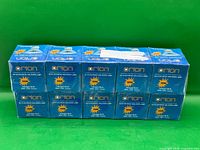 Front view of 10 Orion bulb boxes aligned