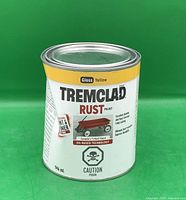 Front view of Tremclad rust paint can