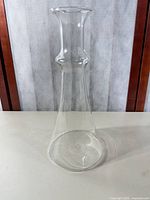 Full view of clear glass decanter front