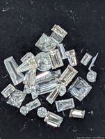 Close-up of loose diamonds showing various cuts