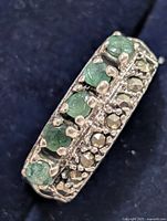 top view showing emerald and marcasite rows