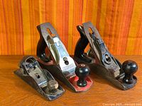 Front view of all three planes showing sizes and finishes