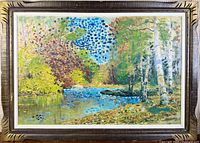 Full view of framed Robert Wood landscape painting