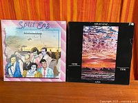 Both Split Enz albums front covers side by side