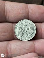Reverse of 1930 Canada five-cent coin