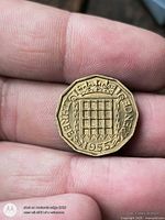 Reverse showing crowned portcullis and date 1955