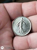 Obverse showing La Semeuse walking figure and REPUBLIQUE FRANÇAISE legend