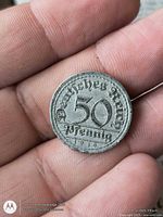 Obverse with "Deutsches Reich 50 Pfennig 1919" legend