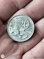 Reverse showing 20 cent denomination with platypus design