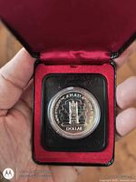 Coin in open presentation case