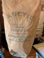 Full view of canvas bag with printed branding