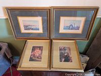 All four framed prints side by side