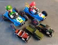 All five vehicles displayed on surface