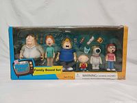 Front view of boxed Family Guy action figure set