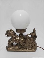 Full view lamp with globe shade and charioteer base