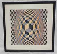 Front view of framed Op Art print