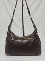 Front view showing overall shape and front zip pocket