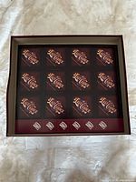 Inner lid compartments with logo pattern