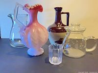 Group shot all five pitchers/vases plus tumbler